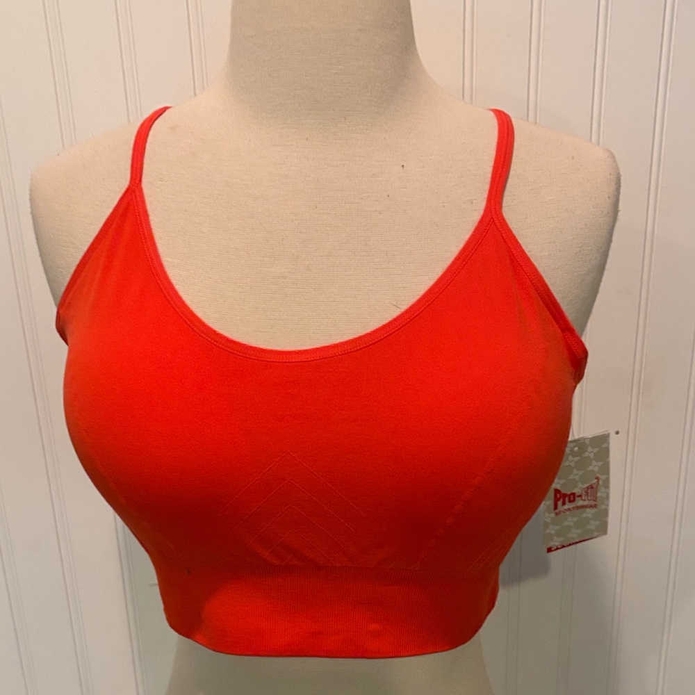 NWT Women’s Orange Pro-Fit Padded Sports Bra Size XL